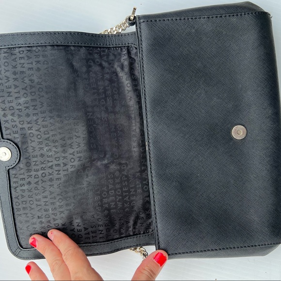 Kate spade small chain clutch black leather - Picture 9 of 9
